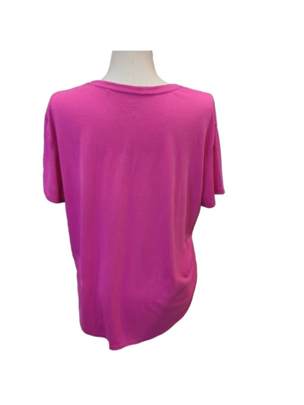 The Gap Women's Size XXL V-Neck Linen Blend Tee Shirt Solid Pink Summer Casual - Picture 4 of 7